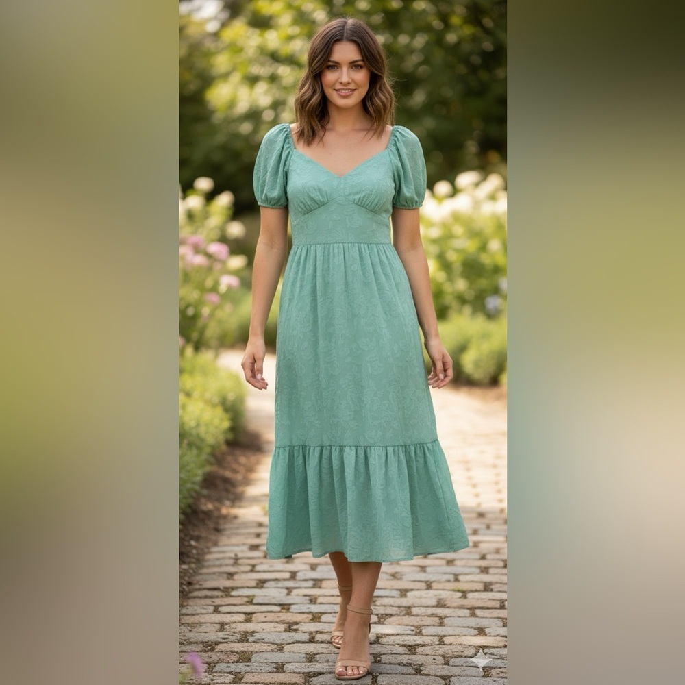 Mimi chica green midi dress size small